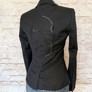 Glamour Campaign bling skull wool blend blazer
